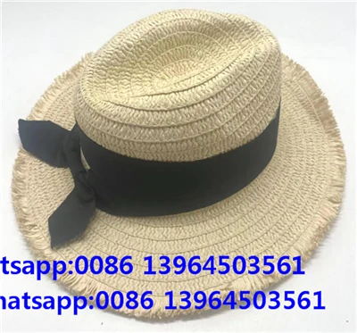 Svartur bogadúfur Fedora Sun Straw Hat