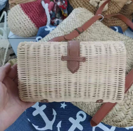 Lítil Rattan Handofinn kvöldpoki