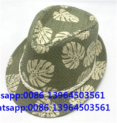 Palm Leaf Prentað Fedora Andar Hat