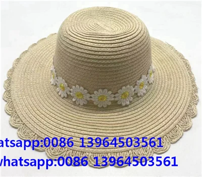 Daisy Ribbon Wide Brim Ofinn Paper Straw Women Hat