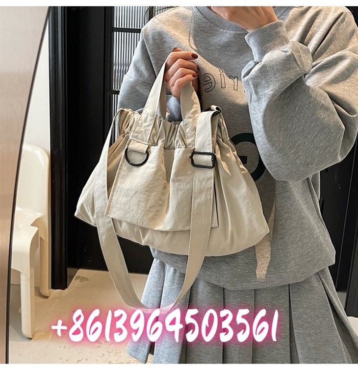 Nylon dúk öxlpoki beige