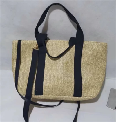 Slitsterk Beidge Straw Beach handtaska