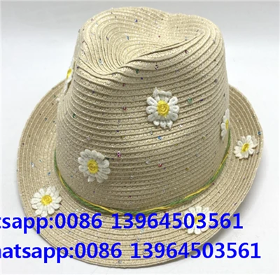 Blóm Beige litríkur blettur Fedora Beach Hat