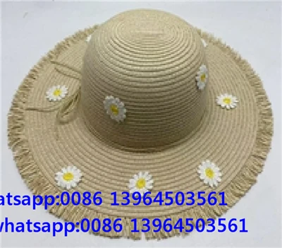 Tassal Baby Girl Flower Straw Hat fyrir sumarið