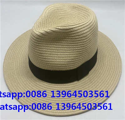 Frjálslegur Stingy Paper Straw Hat Fedora Top Hat