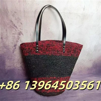 Raffia öxlströnd sumarpoki
